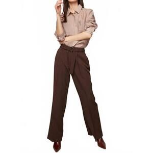 NEW ADROIT ATELIER bijou semi-transparent buttoned blouse in taupe